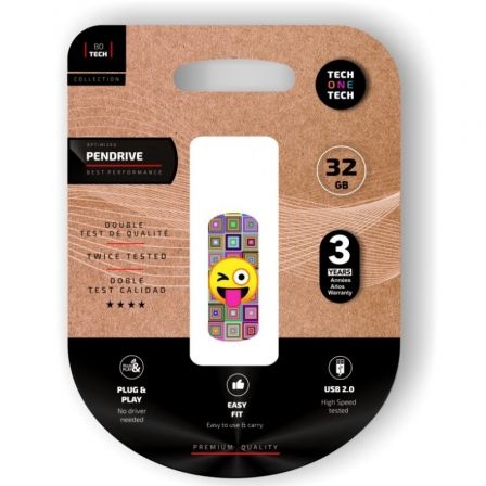 Priego-Mobile-comprar-Pendrive 32GB Tech One Tech Emoji guiño USB 2.0