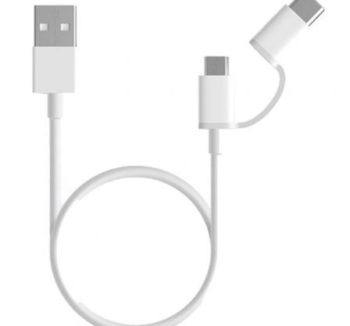 Priego-Mobile-comprar-Cable USB 2.0 Xiaomi Mi 2-in-1 USB Cable SJV4082TY USB Macho - Micro USB Macho/ USB Tipo-C Macho/ 1m/ Blanco