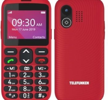 Priego-Mobile-comprar-Teléfono Móvil Telefunken S520 para Personas Mayores/ Rojo