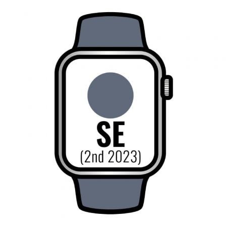 Priego-Mobile-comprar-Apple Watch SE 2 Gen 2023/ GPS/ 44mm/ Caja de Aluminio Plata/ Correa Deportiva Azul Tempestad S/M