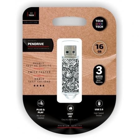 Priego-Mobile-comprar-Pendrive 16GB Tech One Tech Art-Deco USB 2.0